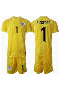 England Jordan Pickford #1 Keeper Babyklær Borte Fotballdrakt til barn EM 2024 Korte ermer (+ Korte bukser)